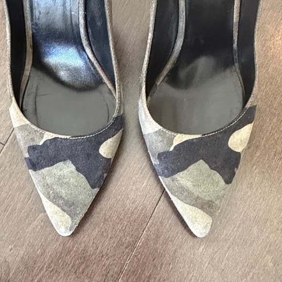 Saint Laurent Black and Gray Camouflage Heels - Picture 5 of 6